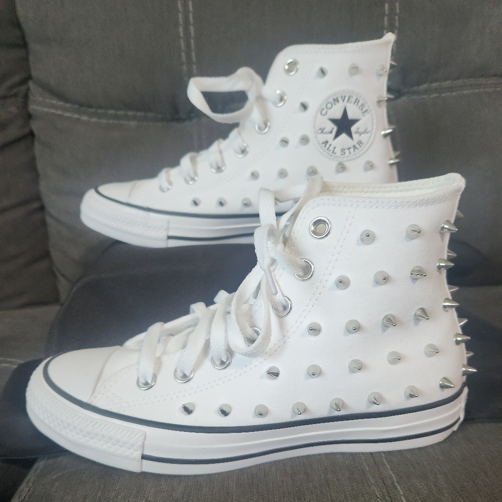 Brand New Metal Studded Converse size 6.5 women's NEW Chuck Taylor free shipping